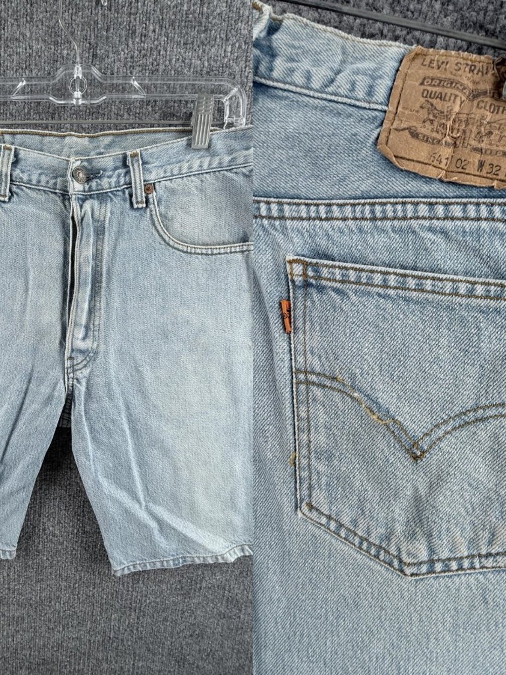 VTG Levis Orange Tab 641 Button Fly Jort Blue 32 Shorts Tunisia Denim ACTL 31x10